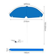 Malatec 10194 Slunečník modrý 240 cm - Slunečník