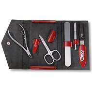 Credo Solingen Women's leather manicure set "Fire" 83520 red - Manicure Set