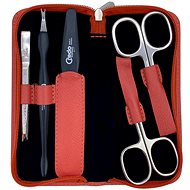 Credo Solingen Women's leather manicure set 76744 orange - Manicure Set