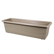 Plastic box LOBELIA brown grey 60cm - Flower Box