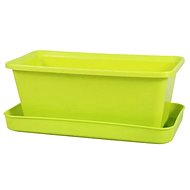 MINIGARDEN plastic chest with saucer green 21cm - Flower Box