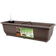 Self-watering box TORENIE brown-grey plastic 75cm - Flower Box
