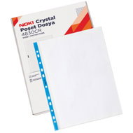 NOKI A4+/100 Mikron, glänzend, blauer Rand - 100er-Pack - Prospekthülle