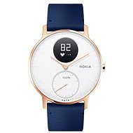Nokia Steel HR (36mm) Rose Gold/Blue Leather/Grey Silicone wristband - Okosóra