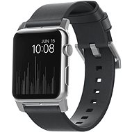 Nomad Leather Modern Strap Grey Silver Hardware - Watch Strap