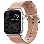 Nomad Leather Strap Modern Natural Silver Apple Watch 40/38mm - Szíj