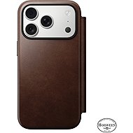 Nomad Modern Leather Folio Rustic Brown (Horween) iPhone 17 Pro - Mobiltelefon tok