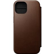 Nomad Modern Folio iPhone 15 barna bőr tok - Mobiltelefon tok