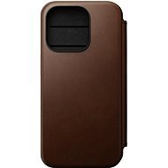Nomad Modern Folio iPhone 15 Pro barna bőr tok - Mobiltelefon tok