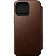 Nomad Modern Folio iPhone 15 Pro Max barna bőr tok - Mobiltelefon tok