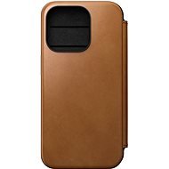 Nomad Modern Leather Folio English Tan iPhone 15 Pro - Mobiltelefon tok