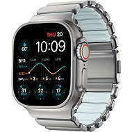Nomad Stratos Band AW 45/46/49mm Natural Titanium Icy Blue Glow FKM - Watch Strap