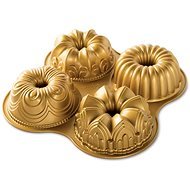 Nordic Ware négy darabos mini kuglóf sütőforma, arany - Sütőforma