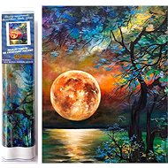 Norimpex Colourful full moon over the lake 30 × 40 cm - Diamond Painting