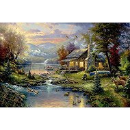 Norimpex Mountain cottage by the lake 30 × 40 cm - Diamond Painting