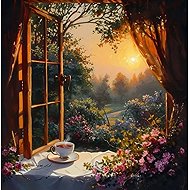 Norimpex Still life with tea 30 × 40 cm - Diamond Painting