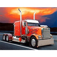Norimpex Red truck with flames 30 × 40 cm - Diamond Painting