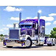 Norimpex Purple truck 30 × 40 cm - Diamond Painting