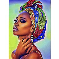 Norimpex Woman with coloured scarf 30 × 40 cm - Diamond Painting
