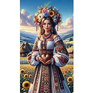Norimpex Girl with sunflowers 30 × 40 cm - Diamond Painting