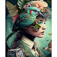Norimpex Girl with bird 30 × 40 cm - Diamond Painting