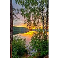 Norimpex Sunset over the lake 30 × 40 cm - Diamond Painting