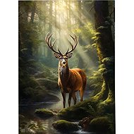 Norimpex Deer at the forest stream 30 × 40 cm - Diamond Painting