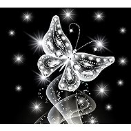 Norimpex 7D Night butterfly 30 × 40 cm - Diamond Painting