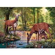 Norimpex Deer by the stream 30 × 40 cm - Diamond Painting