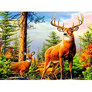 Norimpex Deer in the mountains 30 × 40 cm - Diamond Painting