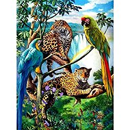Norimpex Parrots and leopards 30 × 40 cm - Diamond Painting