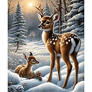 Norimpex Carousels in the snowy forest 30 × 40 cm - Diamond Painting