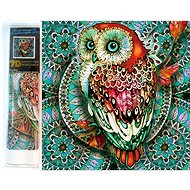 Norimpex 7D Owl on blue mandala 30 × 30 cm - Diamond Painting