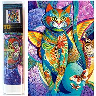 Norimpex Kočka v květinách 30 × 40 cm - Diamond Painting