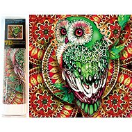 Norimpex 7D Owl on red mandala 30 × 30 cm - Diamond Painting