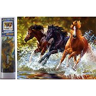 Norimpex Horses in the river 30 × 40 cm - Diamond Painting