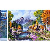 Norimpex Mountain river huts 30 × 40 cm - Diamond Painting