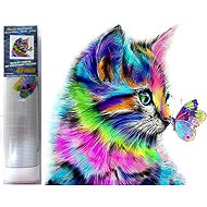 Norimpex Cat with butterfly 30 × 40 cm - Diamond Painting