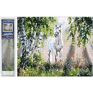 Norimpex White horse 30 × 40 cm - Diamond Painting