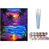 Norimpex Exotic sunset, canvas on frame 40 × 50 cm - Painting by Numbers