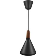 NORDLUX Nori black chandelier with wood, 180 × 265 × 3000 mm, 40 W, black - Chandelier