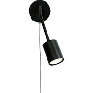 NORDLUX Explore LED reading lamp on gooseneck, 55 × 350 mm, GU10, 7 W, black - Wall Lamp