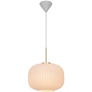 Nordlux Milford design chandelier, 300 × 380 mm, 40 W, opal white with brass - Chandelier