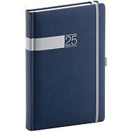 NOTIQUE Daily diary Twill 2025, blue-silver, 15 × 21 cm - Planner