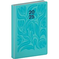 NOTIQUE Cambio diary 2025, turquoise flowers, 13 × 18 cm - Planner
