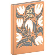 NOTIQUE Cambio diary 2025, orange flowers, 13 × 18 cm - Planner