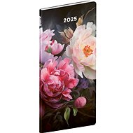 NOTIQUE Pocket diary Flowers 2025, monthly planner, 8 × 18 cm - Planner