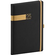 NOTIQUE Weekly diary Twill 2025, black and gold, 15 × 21 cm - Planner