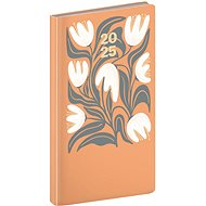 NOTIQUE Pocket diary Cambio 2025, orange flowers, 9 × 15,5 cm - Planner