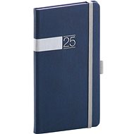 NOTIQUE Pocket diary Twill 2025, blue-silver, 9 × 15,5 cm - Planner